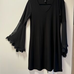 MSK Black Long Sleeve Dress with Lace Cuffs